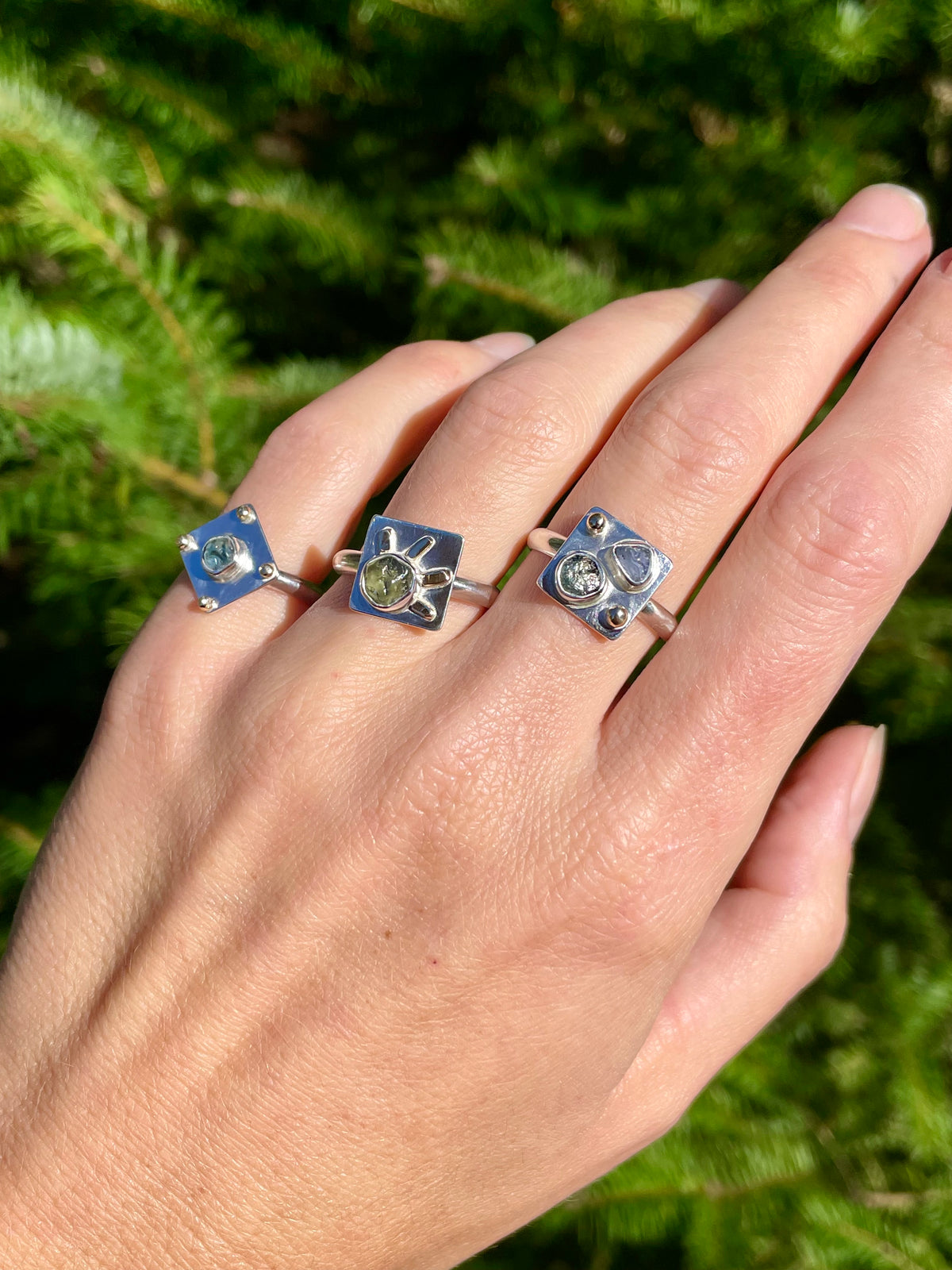 Montana Sapphire Dice Ring size 8.25