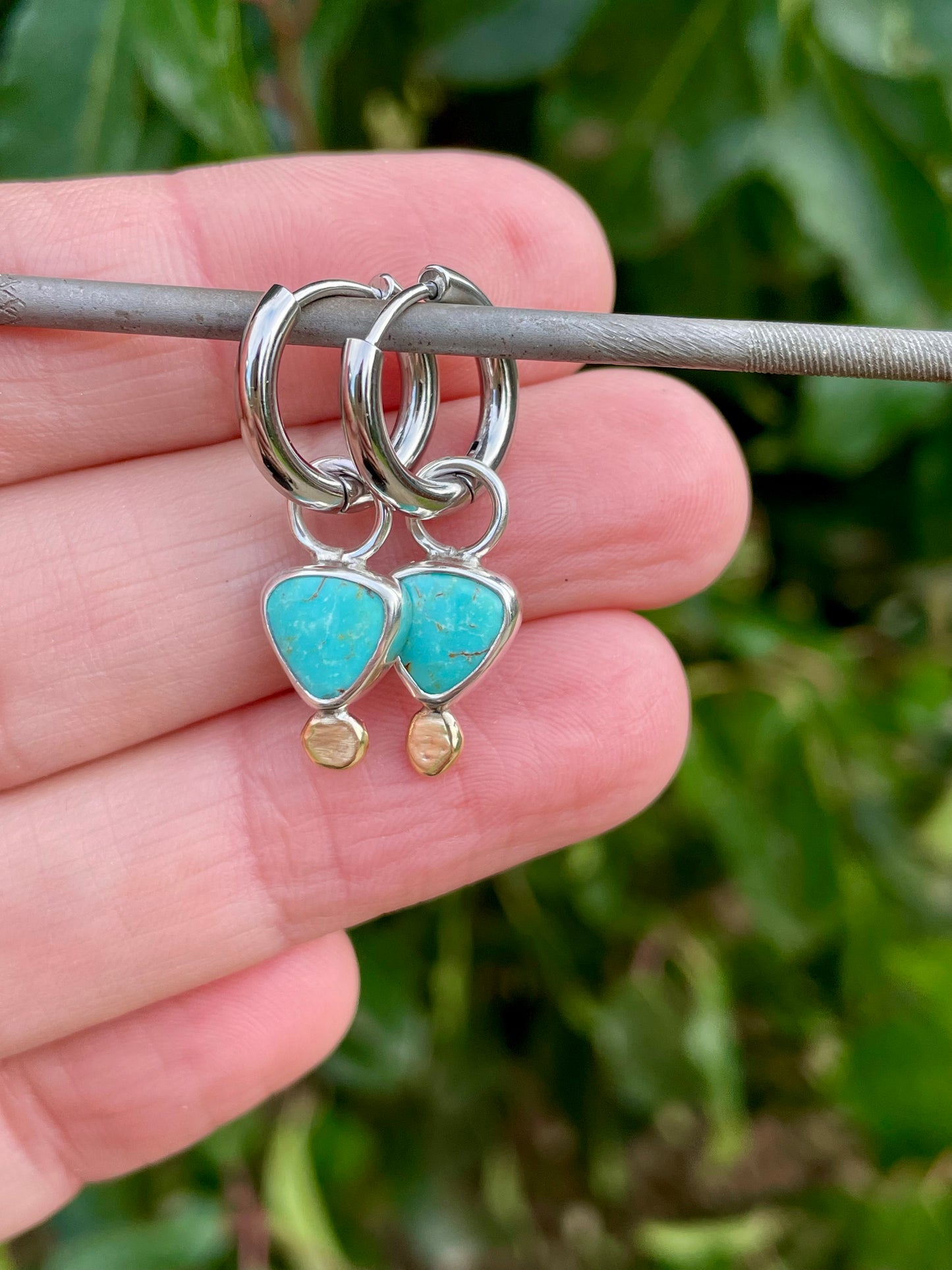 Turquoise Huggie Hoop 3