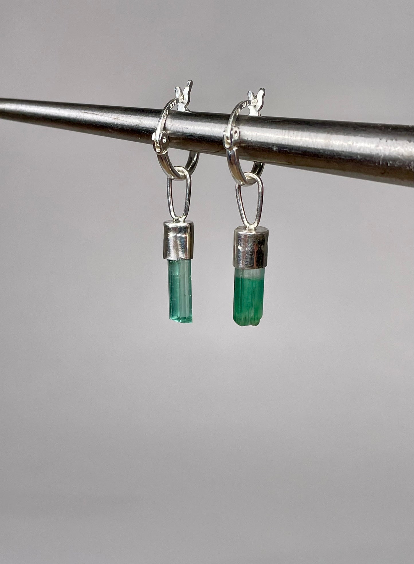 Tourmaline Huggie Hoop Earrings