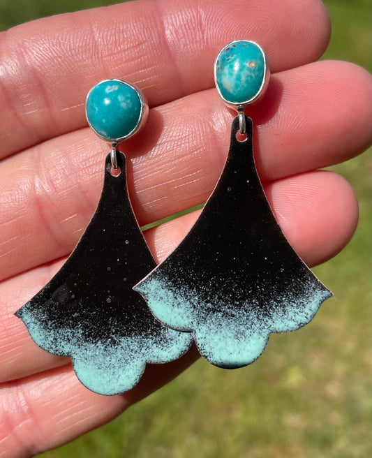 Enamel and Turquoise Earrings #3