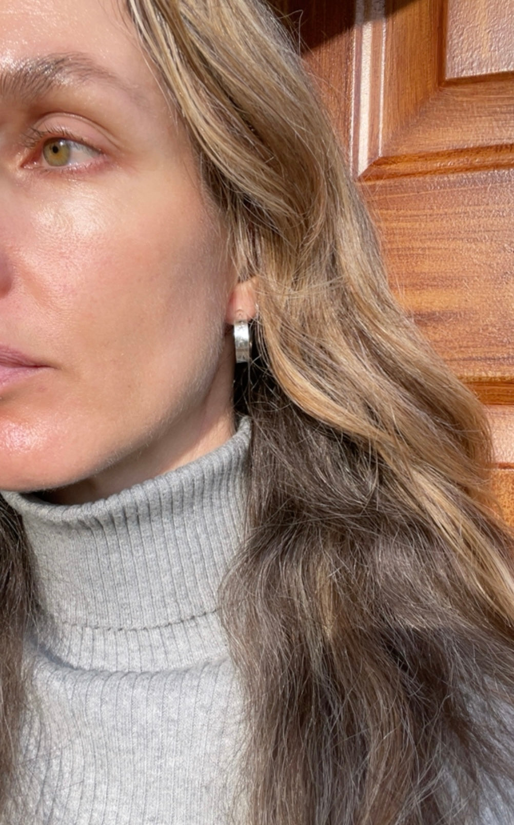 Hand stamped Sterling Hoops 2