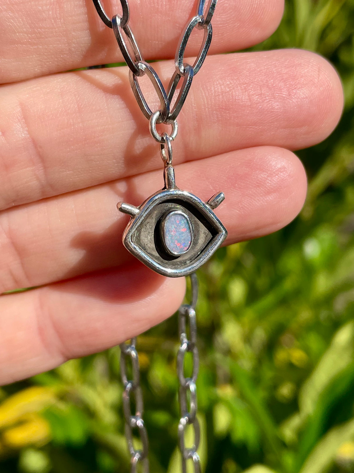 Evil eye Talisman Opal Necklace