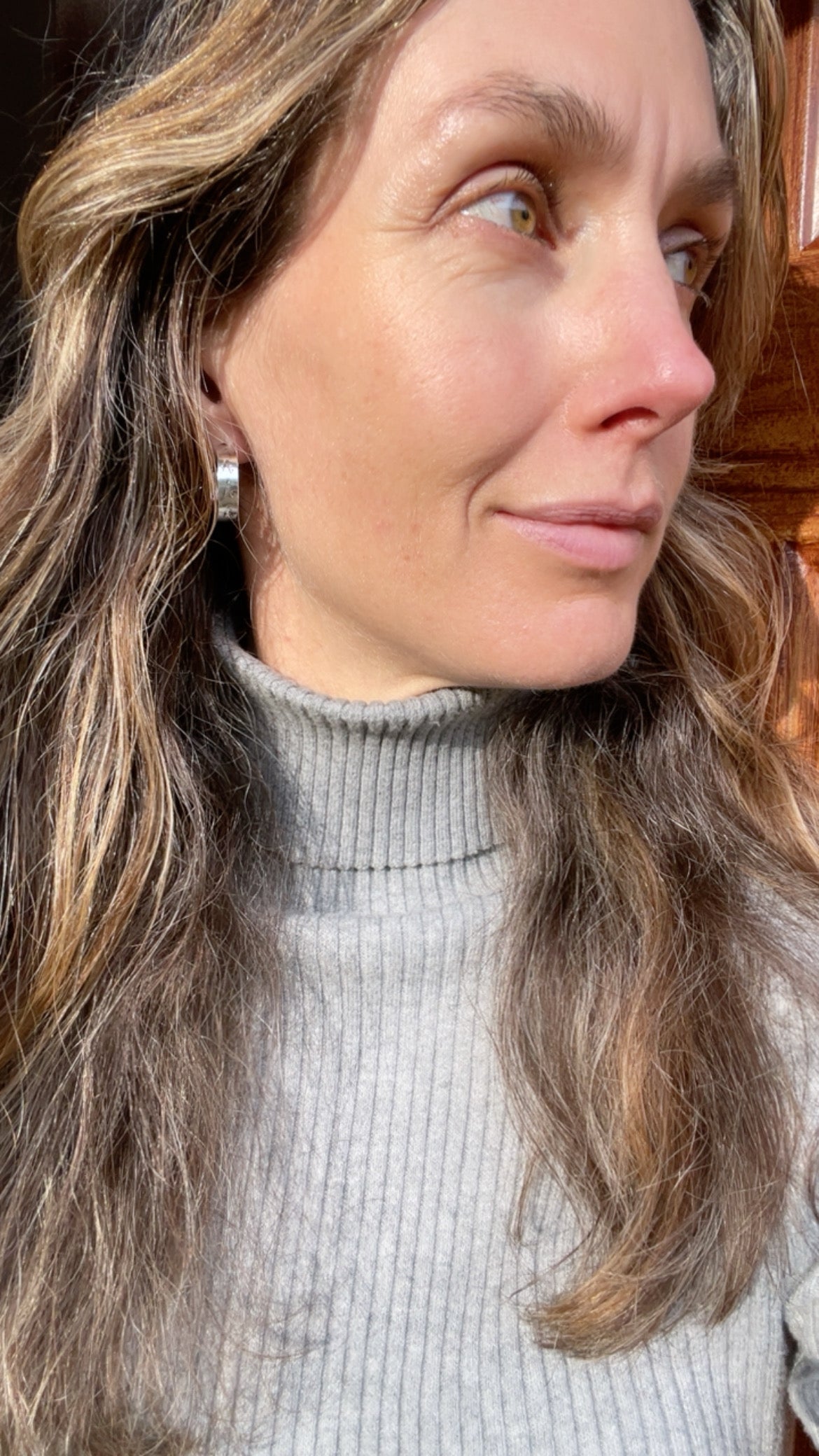 Hand stamped Sterling Hoops 2