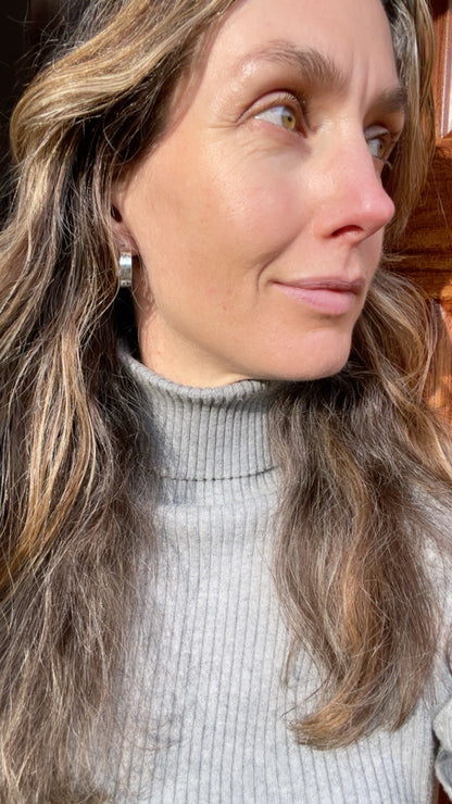 Hand stamped Sterling Hoops 2