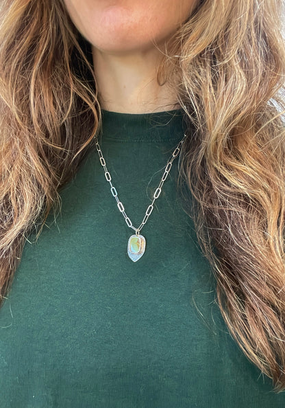 Textured Variscite Pendant