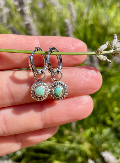 Sonoran Gold turquoise Huggie Hoop Earrings