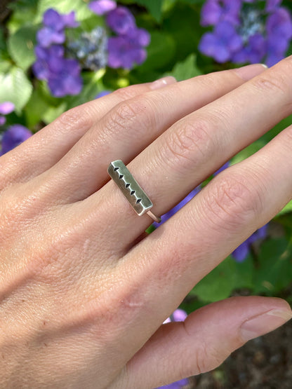The Carved Triangle Bar Stacking Ring *Live Your Life Collection