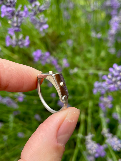 Sterling Silver and Gold detailed ring size 8