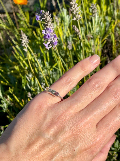 Raw Montana Sapphire Rainbow Ring 2 Size 6