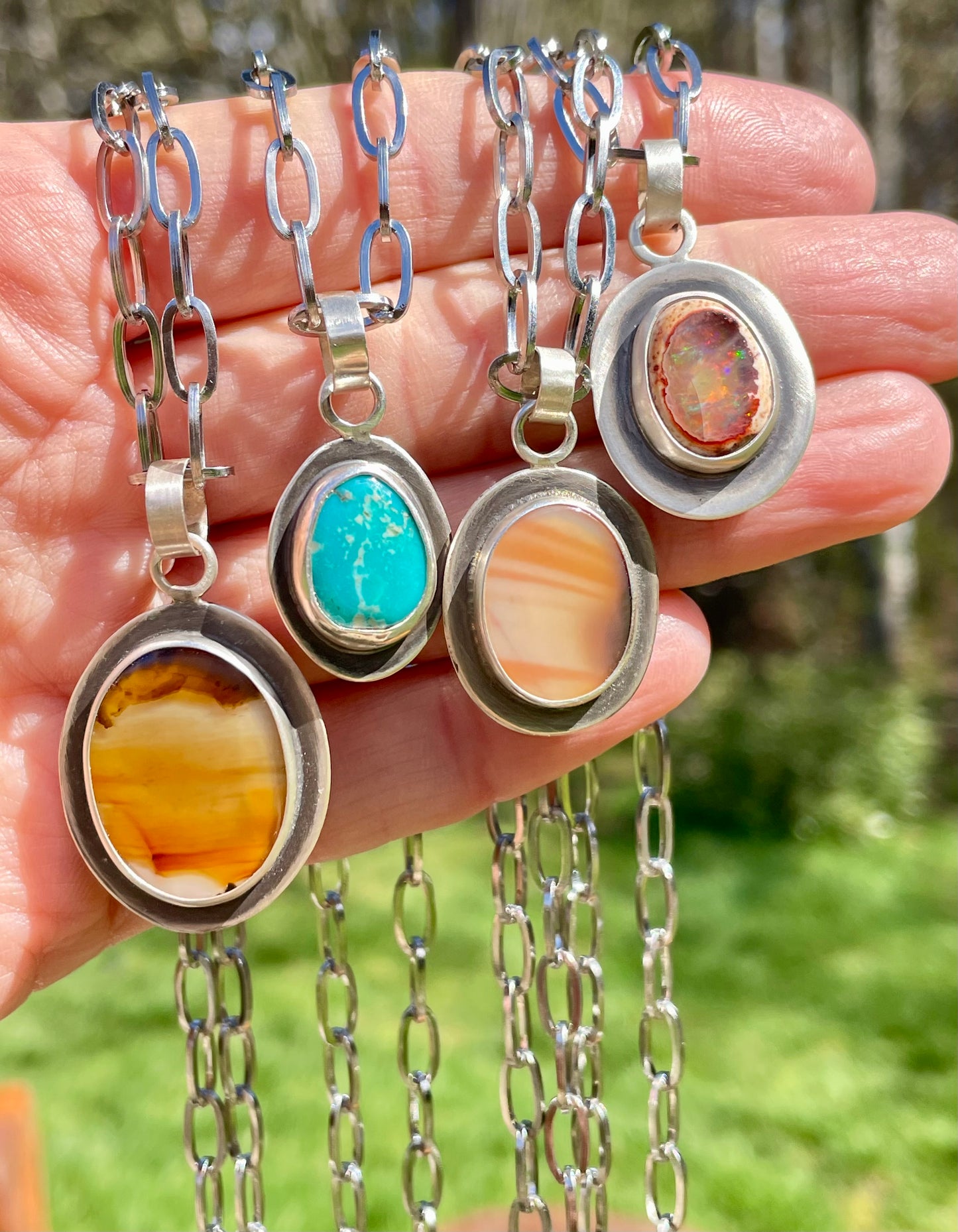 Reversible Montana Agate Pendant 2