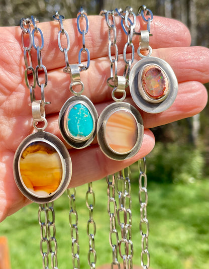 Reversible Montana Agate Pendant 2