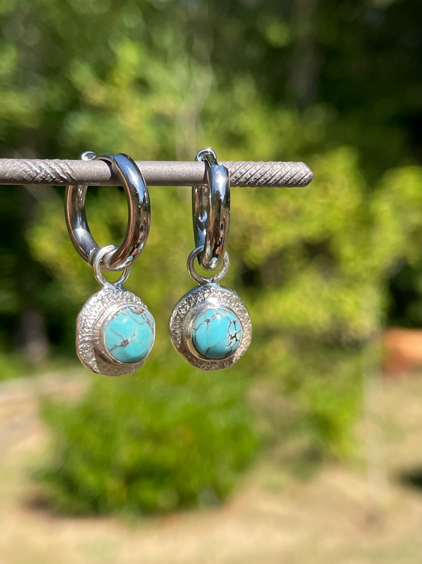 Carlin Nevada Turquoise Huggie Hoops 2