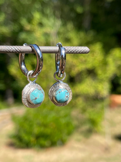 Carlin Nevada Turquoise Huggie Hoops 2