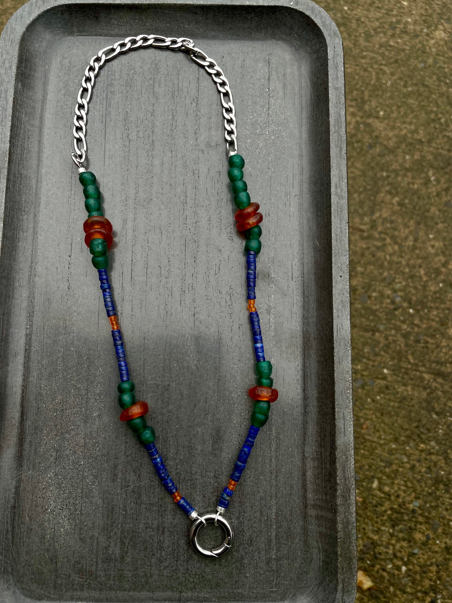 Beaded charm holder Necklace no1