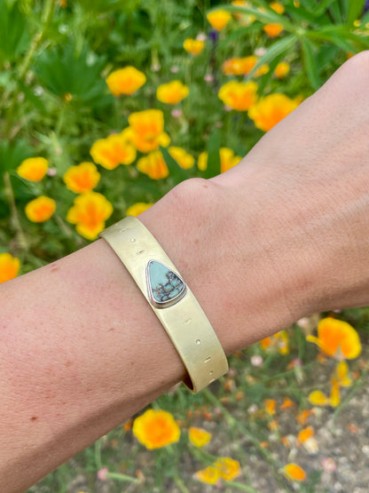 Stamped Brass Cuff with Varicsite 2