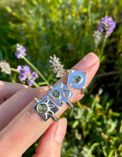 Montana Sapphire Dice Ring size 8.25