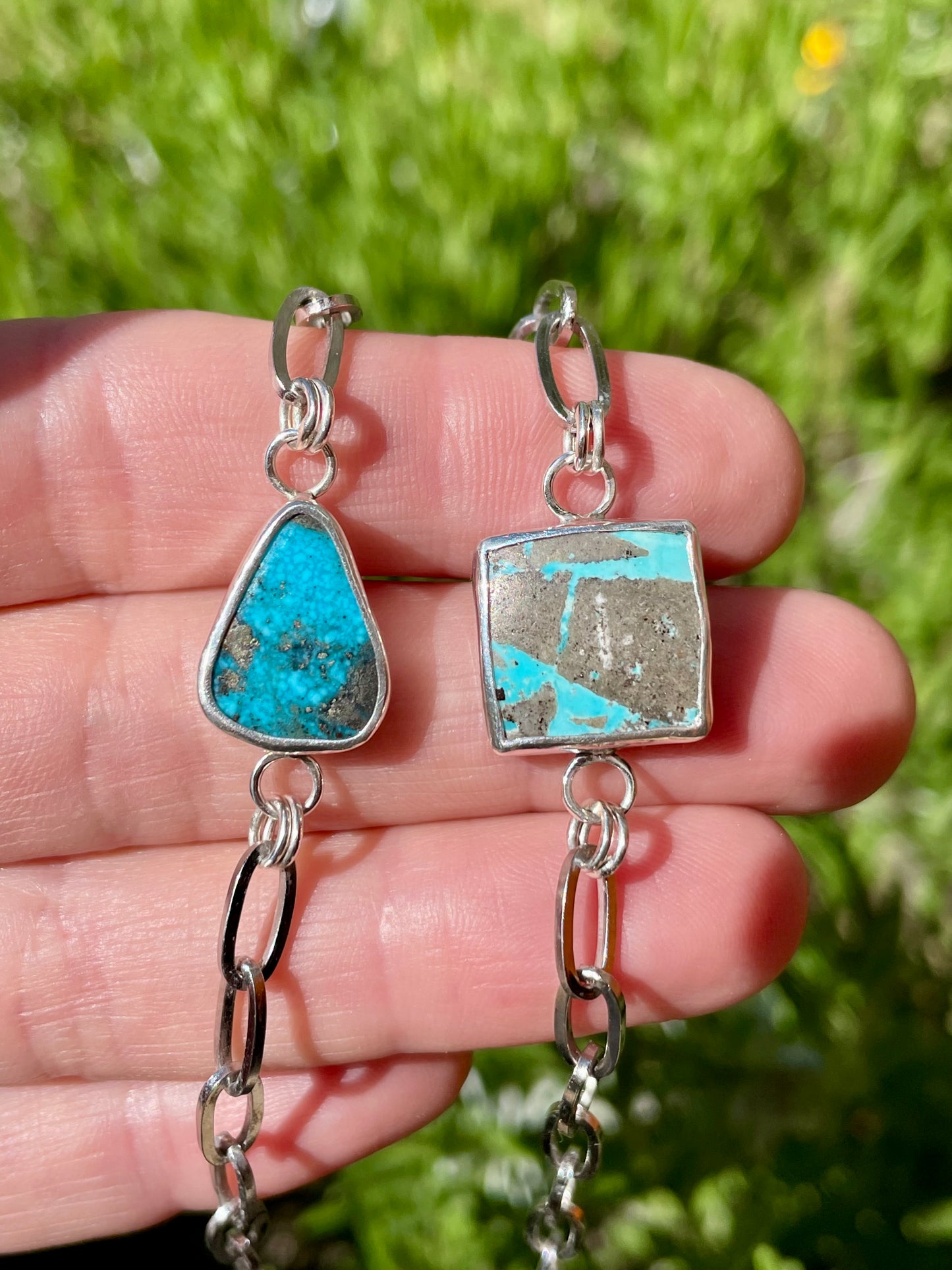 Turquoise Teardrop Chain Bracelet