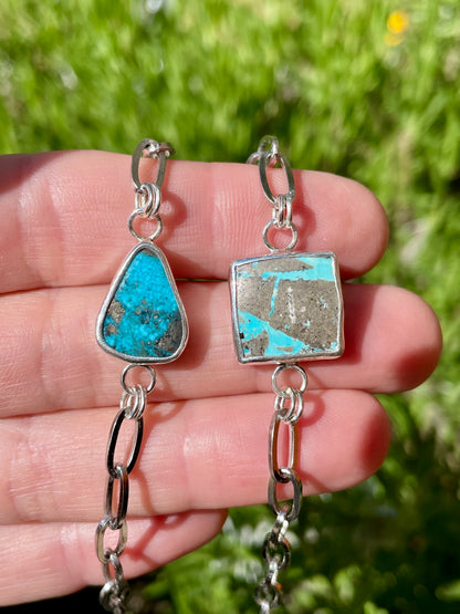 Turquoise Teardrop Chain Bracelet