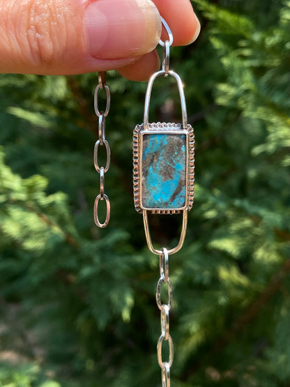 Persian Turquoise Oblong Chain Bracelet