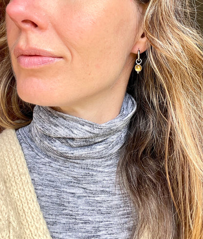 Citrine Huggie Hoop