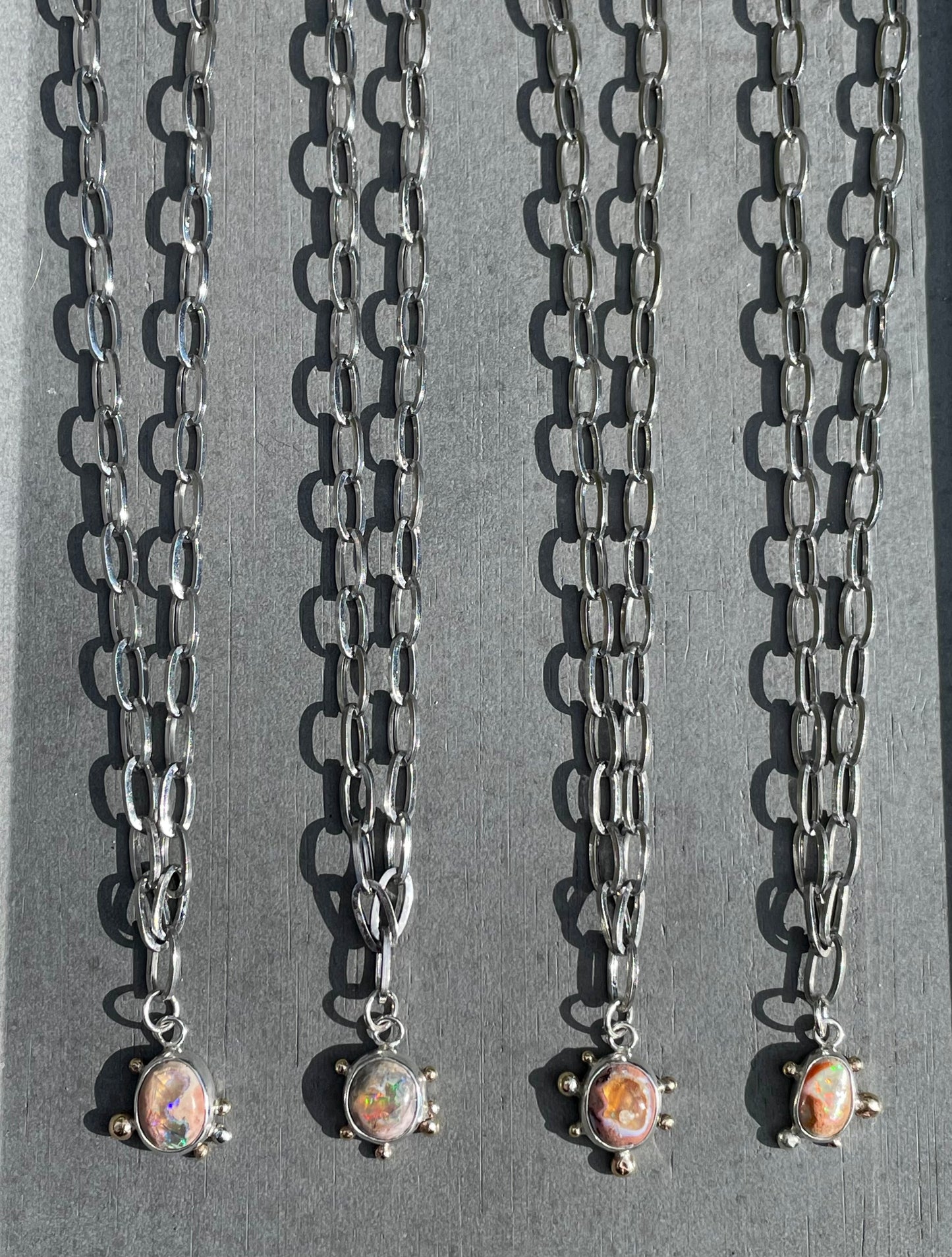 Mexican Fire Opal Chain Necklace 3