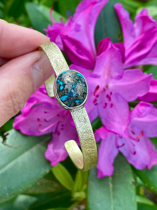 Turquoise Brass Cuff 1