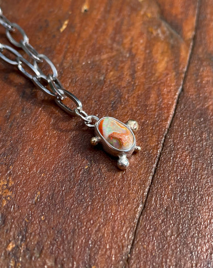 Mexican Fire Opal Chain Necklace 1