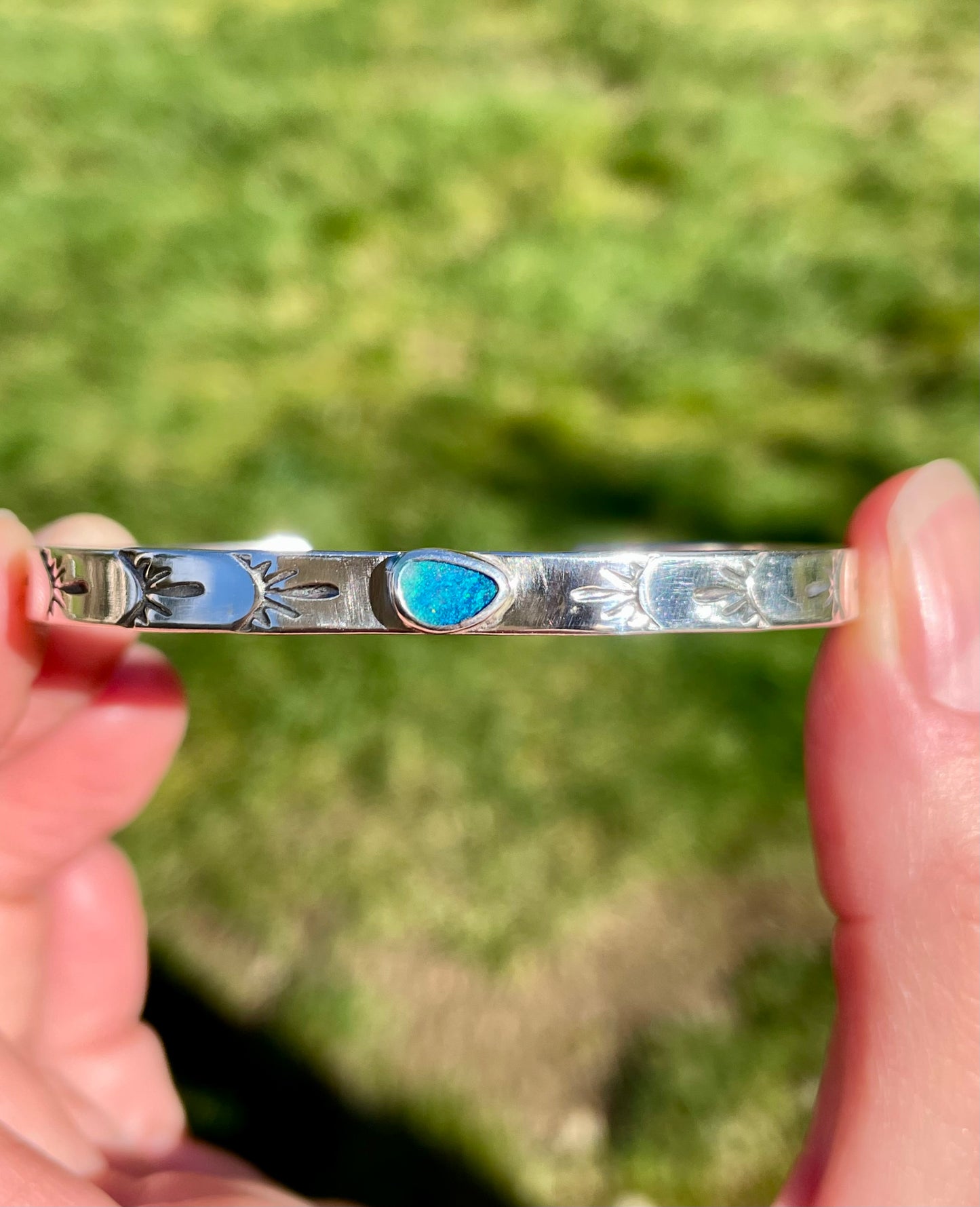 Australian Opal Sterling Silver Cuff
