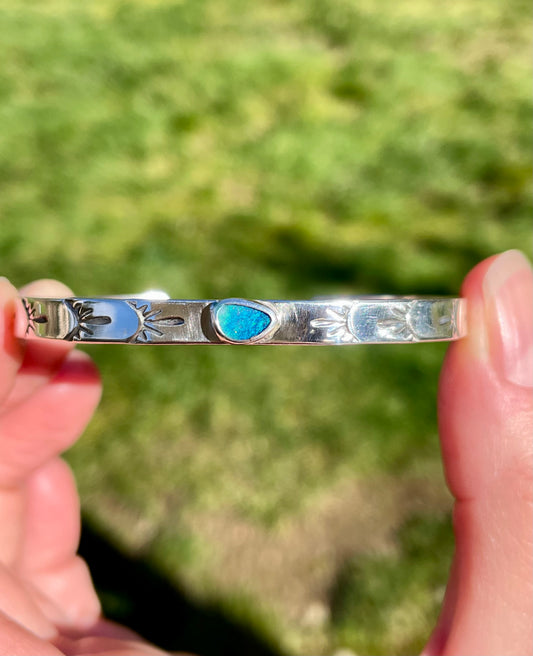 Australian Opal Sterling Silver Cuff