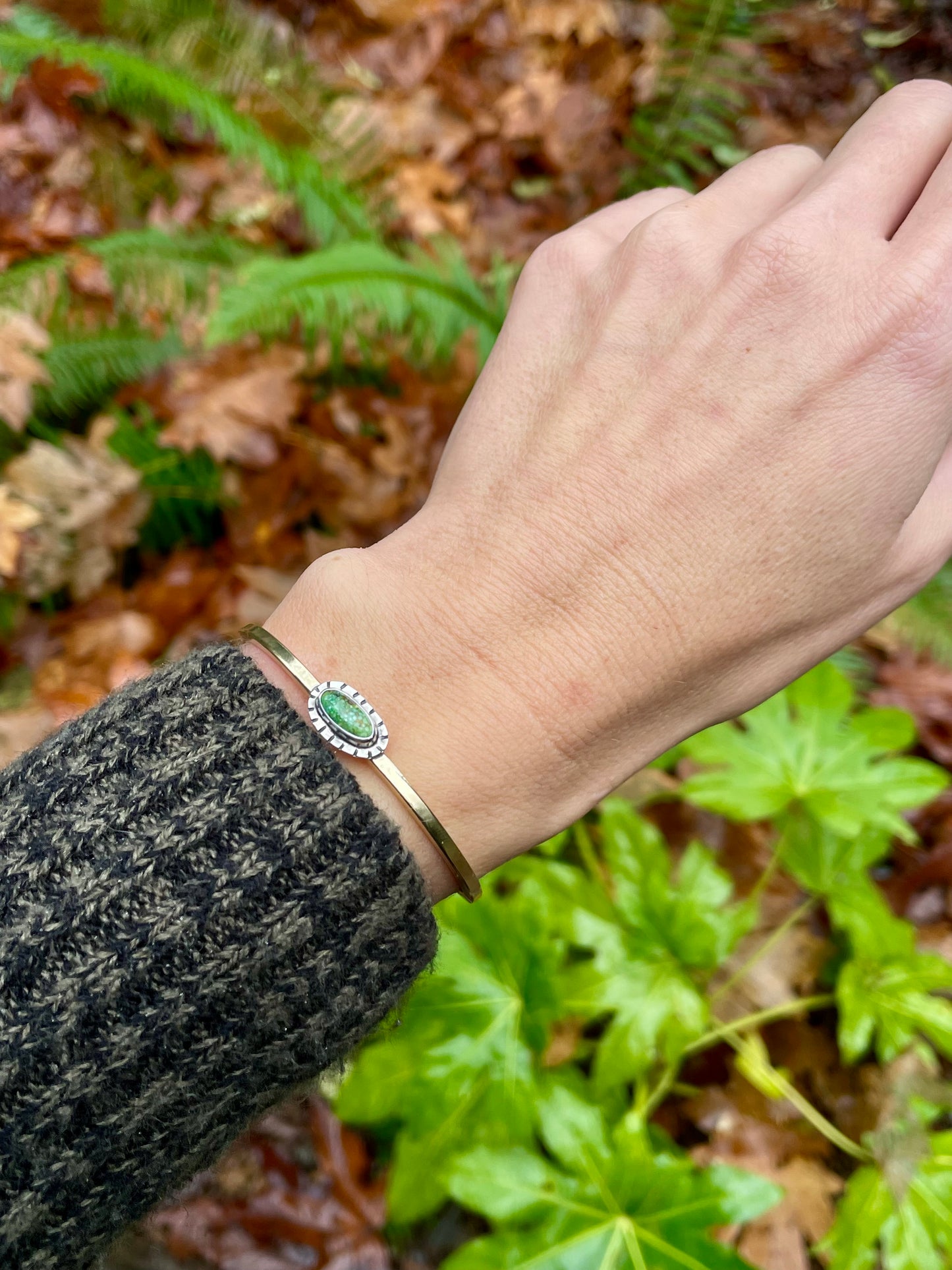 Mixed metal Turquoise Cuff 1