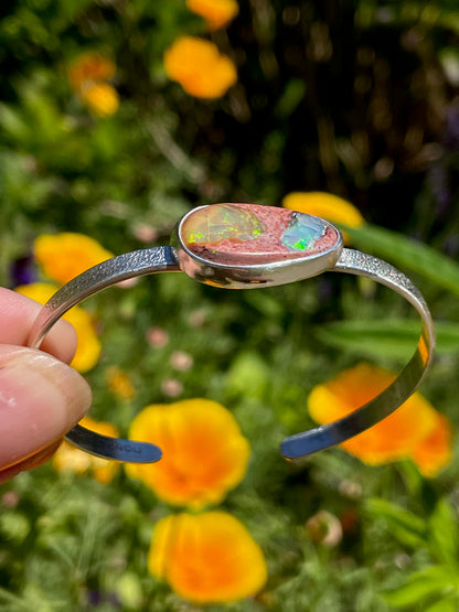 Mexican Fire Opal Cuff in Silver