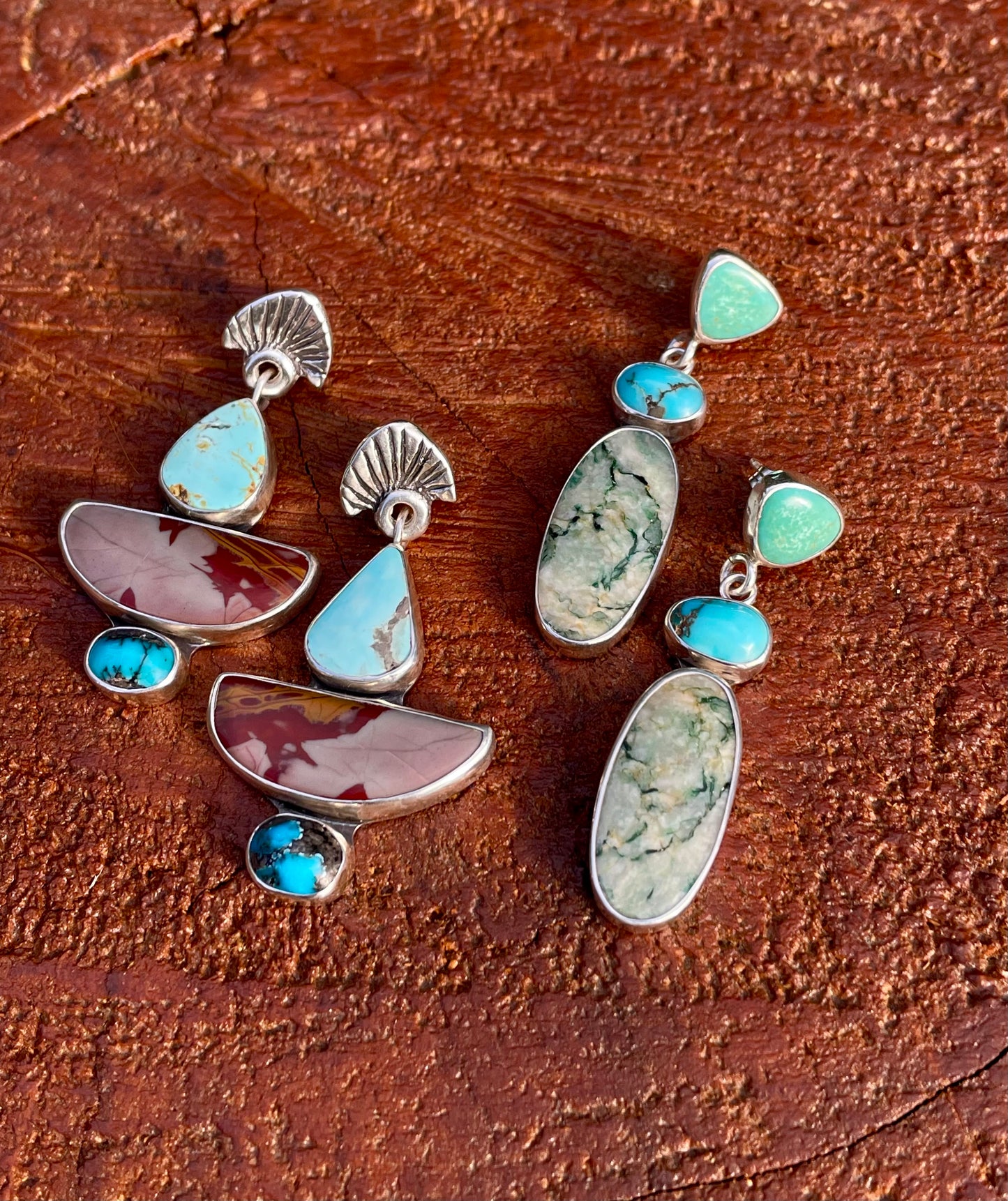 Turquoise and Jasper Earrings