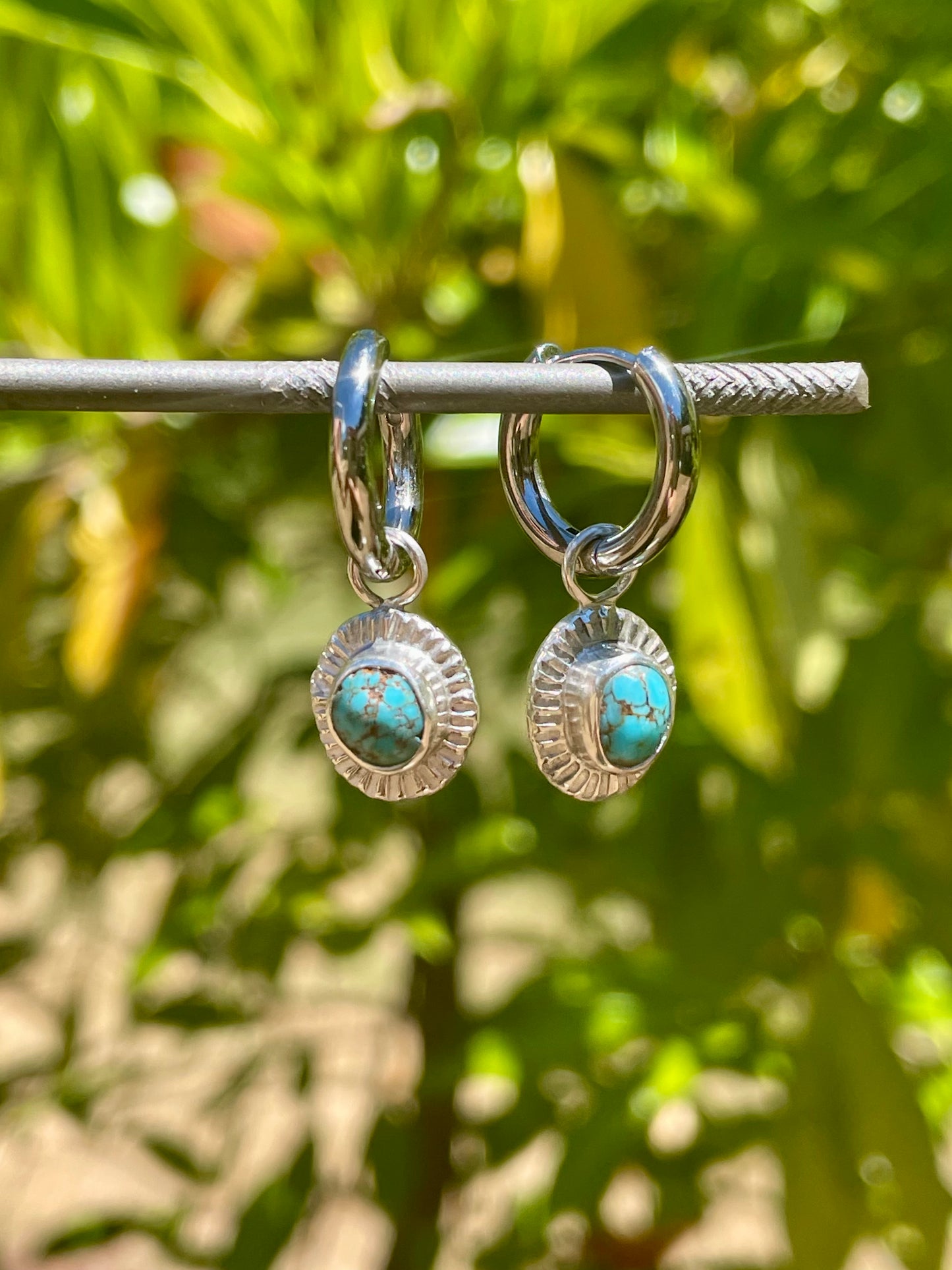 Carlin Nevada Turquoise Huggie Hoops