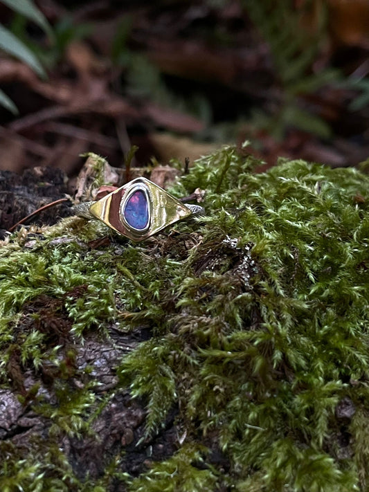 10k Gold and Sterling Opal Ring