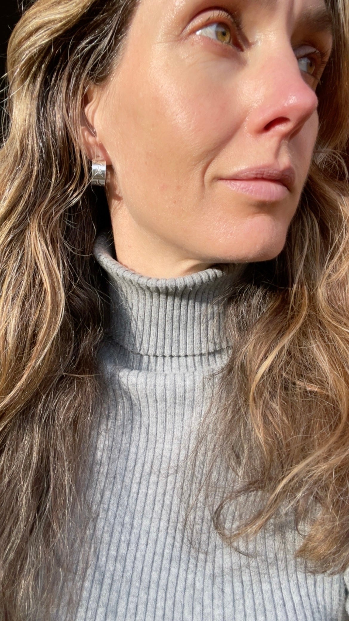 Hand stamped Sterling Hoops 1