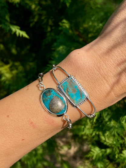 Persian Turquoise Oblong Chain Bracelet