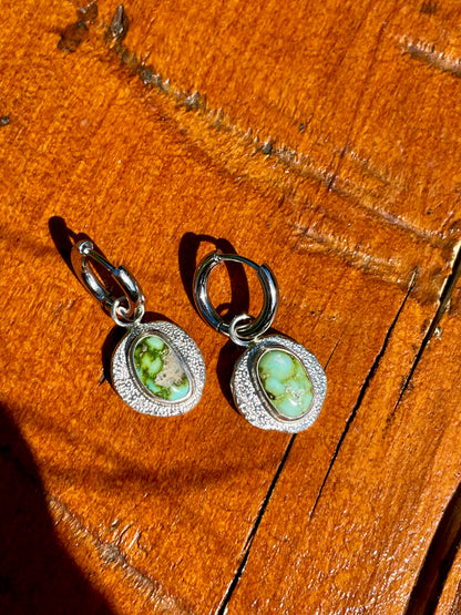 Recycled Sonoran Gold Turquoise Huggie Hoops