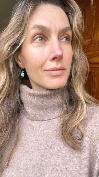 Turquoise Huggie Hoop 1