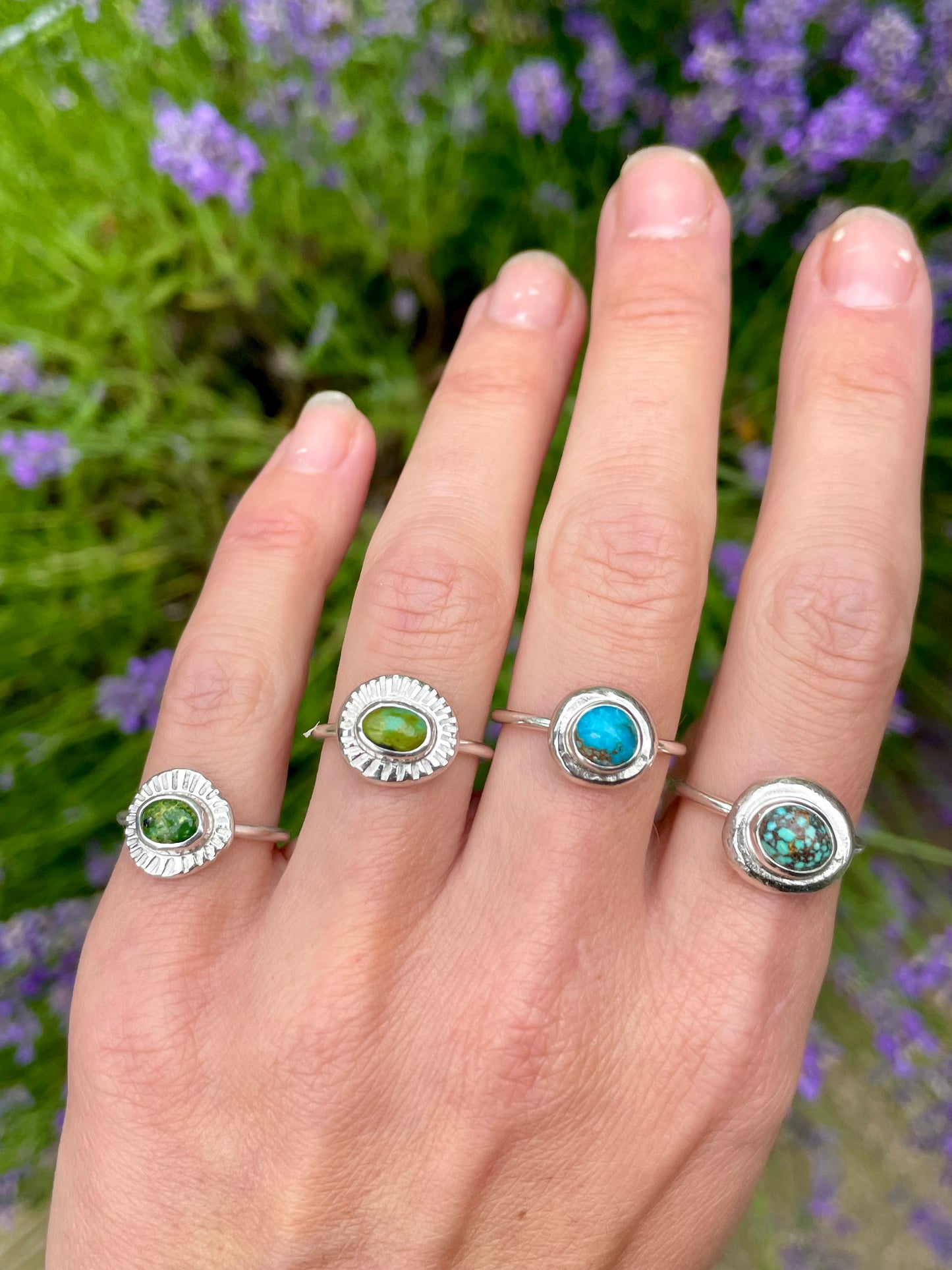 Recycled Turquoise Ring size 8.5