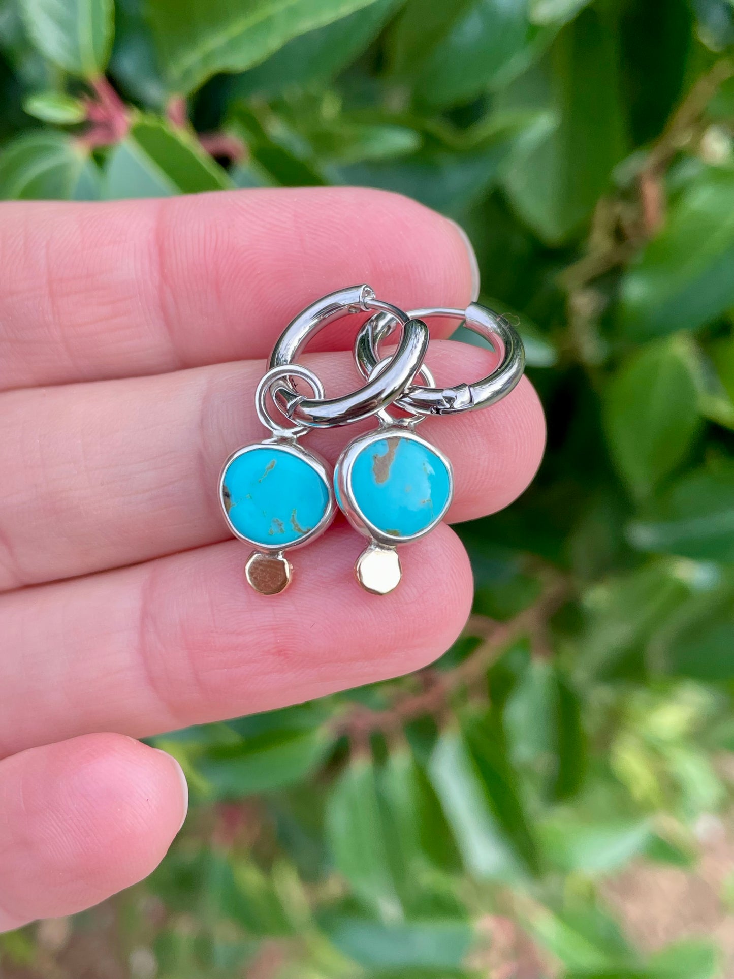 Turquoise Huggie Hoop 1