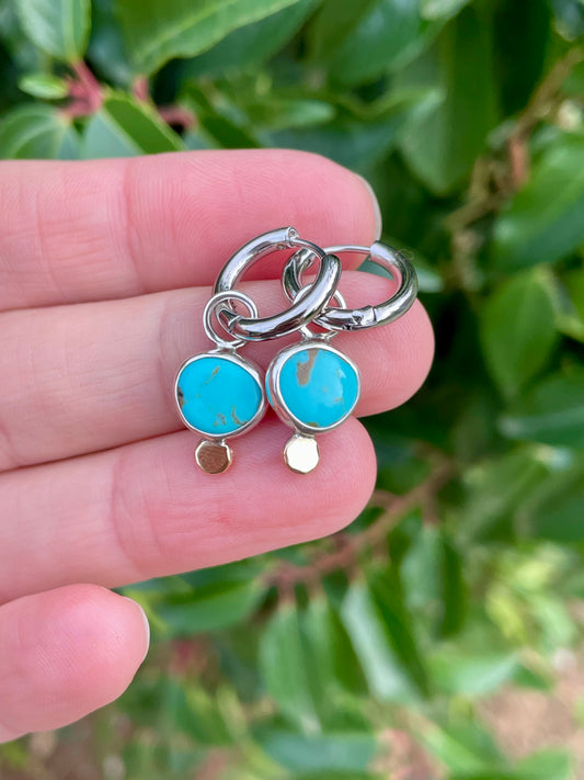 Turquoise Huggie Hoop 1