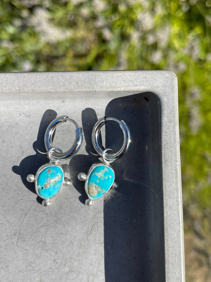 Turquoise Huggie Hoop Earrings