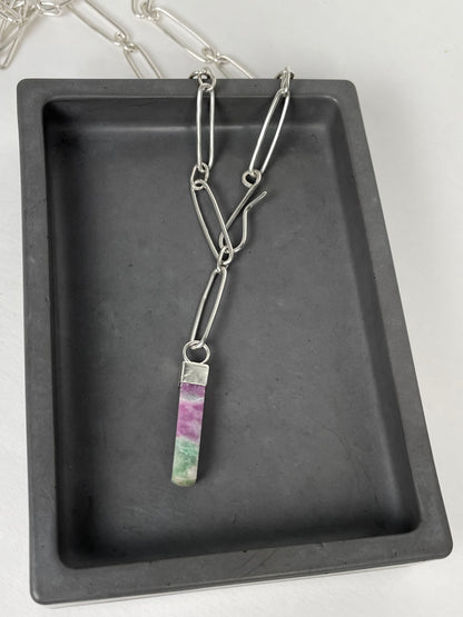 Nevada mined Variscite on a hand fabricated chain