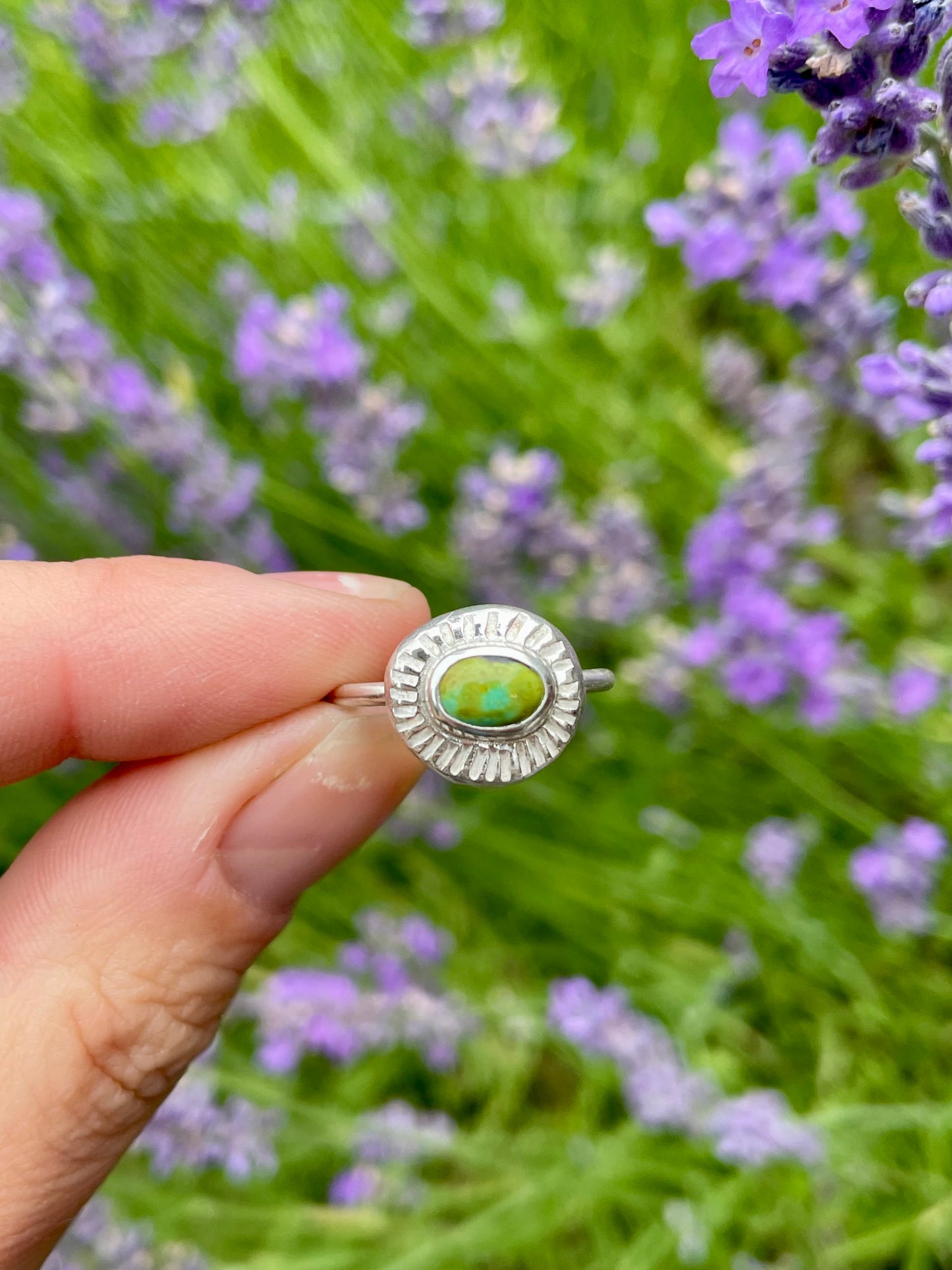 Recycled Turquoise Ring size 7