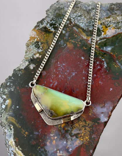 Sterling and Gold Variscite Necklace