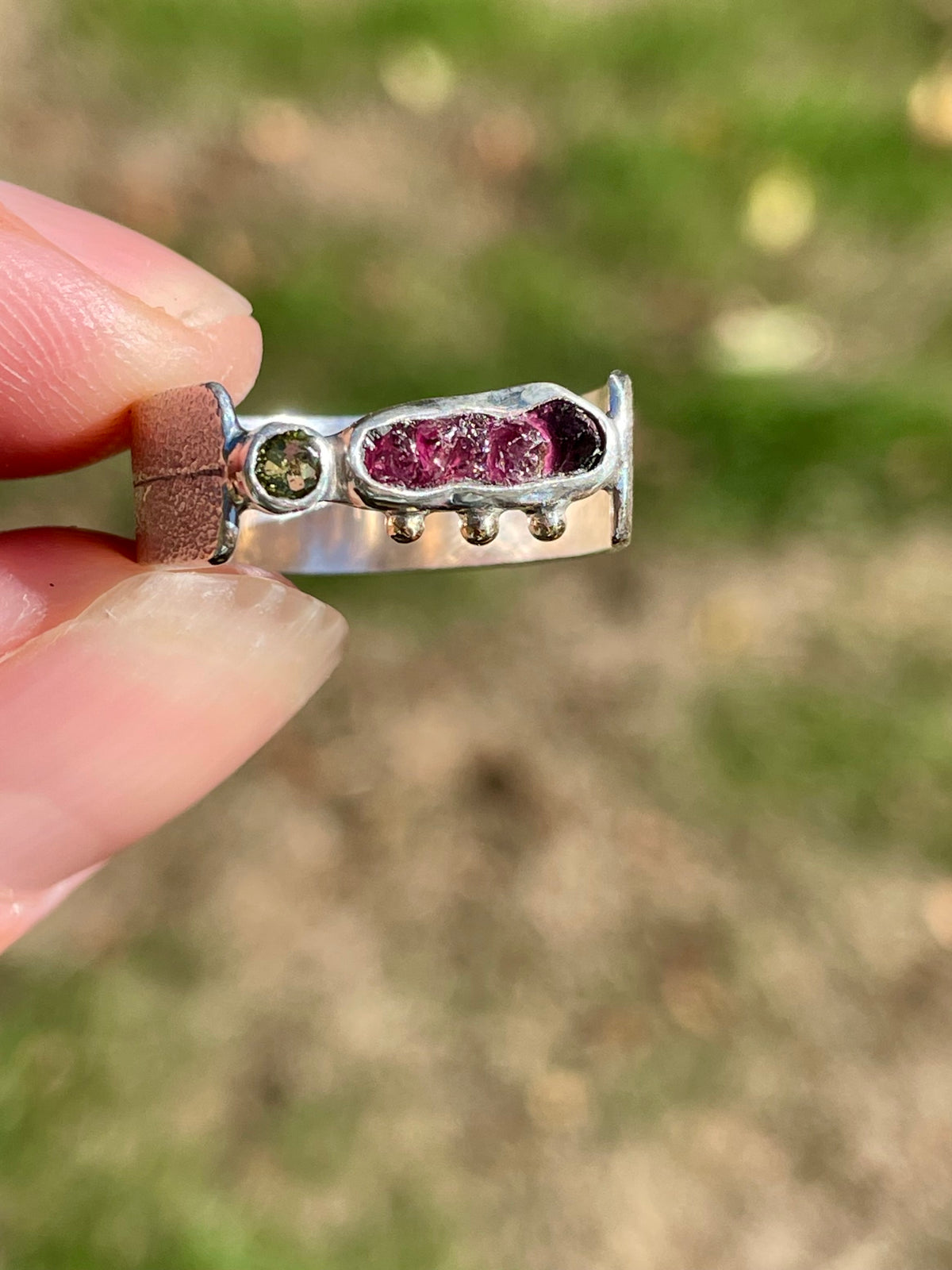 Garnet and Tourmaline Ring size 6.5