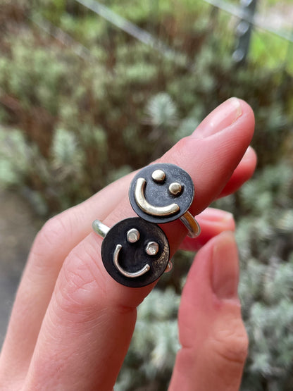 Sterling Silver Smiley Ring