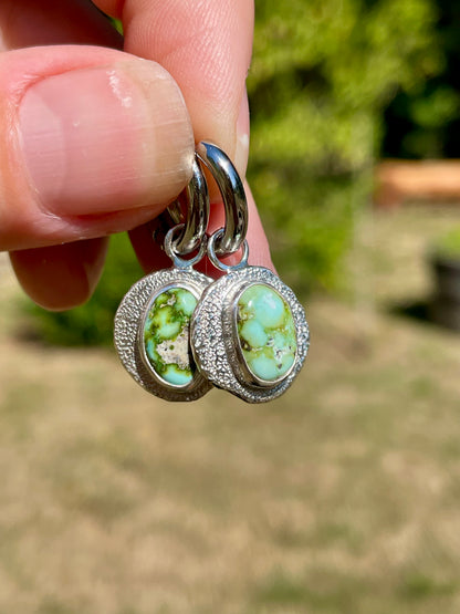 Recycled Sonoran Gold Turquoise Huggie Hoops