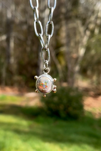 Mexican Fire Opal Chain Necklace 2
