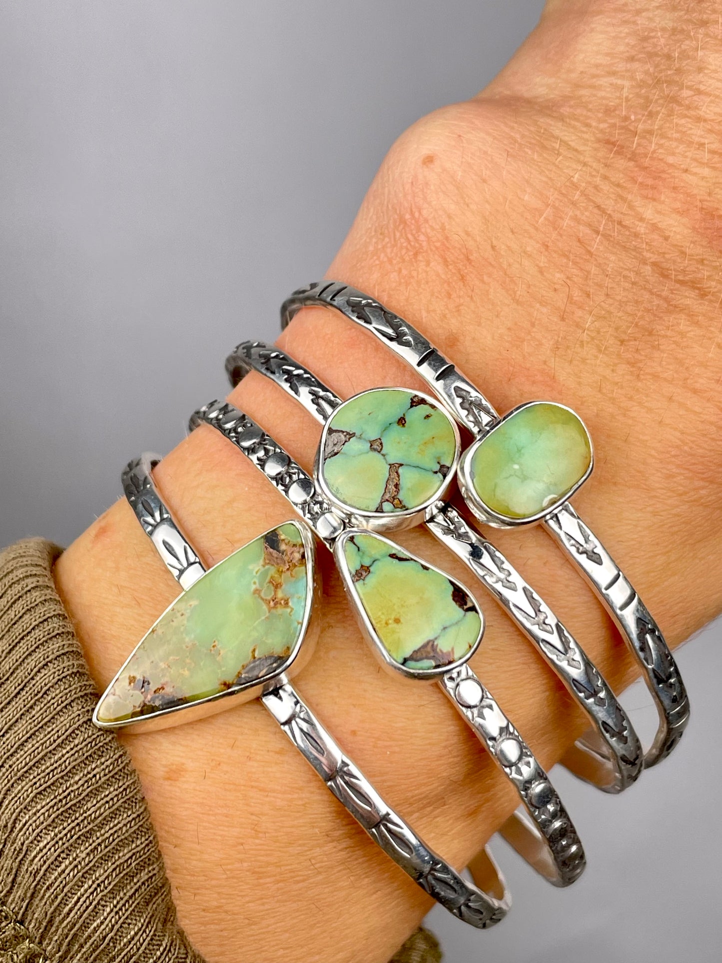 Sterling Silver Variscite Cuffs